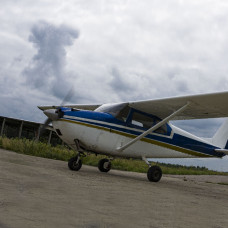 Полет над Окой на  самолете Cessna-172 (а. Большое Грызлово)